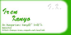 iren kanyo business card